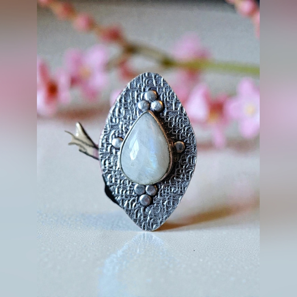 NWT 925 Silver Moonstone Boho Ring